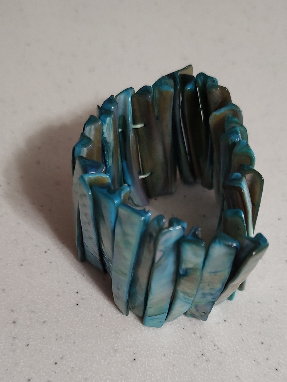 Blue Abalone Shell Stretch Bracelet